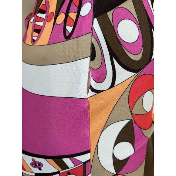 EMILIO PUCCI Multicolor Abstract Ruched Side Sheath Knee Length Dress Si… - Picture 12 of 16